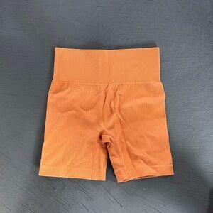 Women's Ribbed Bike Shorts - Orange